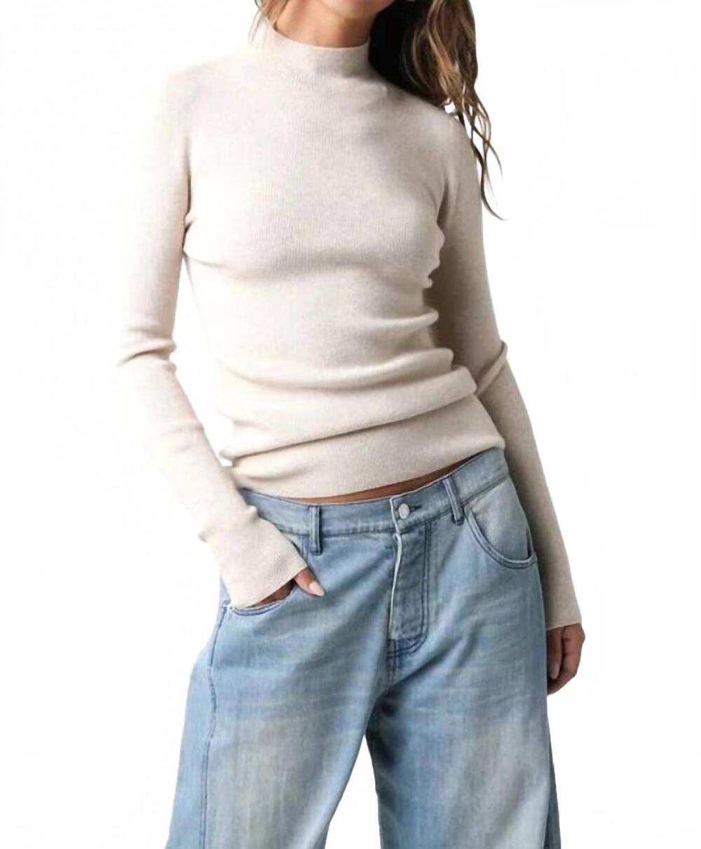NEW OLIVACEOUS women's mock neck sweater in cream